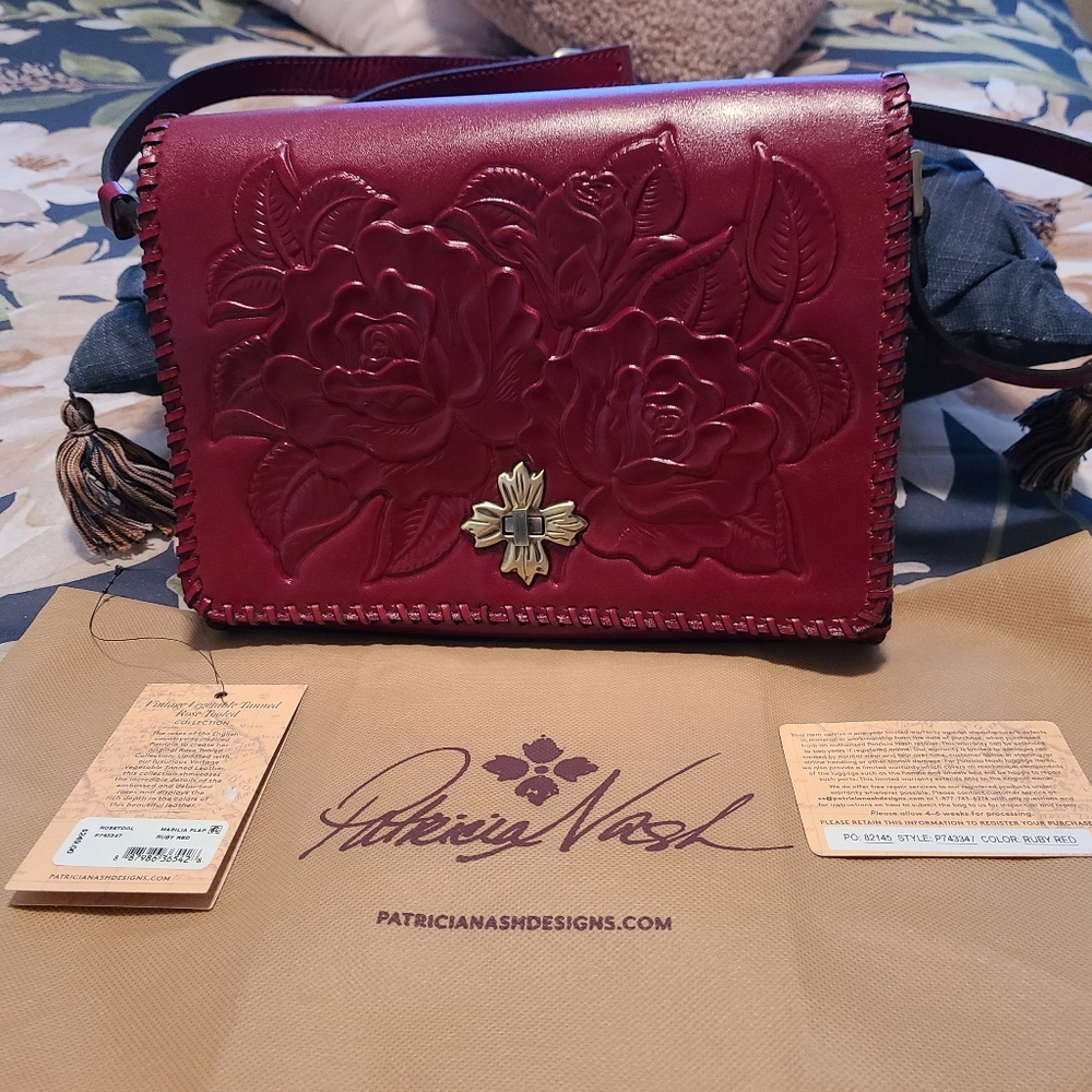 Patricia Nash Leather Mabilia Flap Crossbody